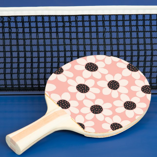 Raquete De Ping Pong Padrão da flor rosa-branca da margarida (Insitu)