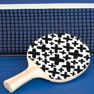 Raquete De Ping Pong Padrão de abertura de tinta preta