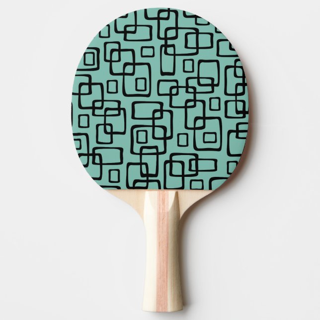 Raquete De Ping Pong Padrão de Abstrato Moderno do Meio século Retroati (Frente)