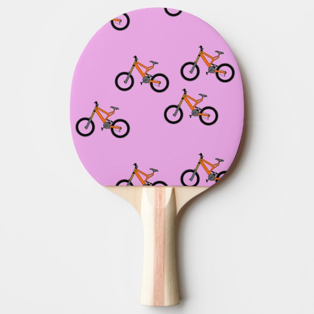 Raquete De Ping Pong Padrão de bicicletas a rosa (Frente)