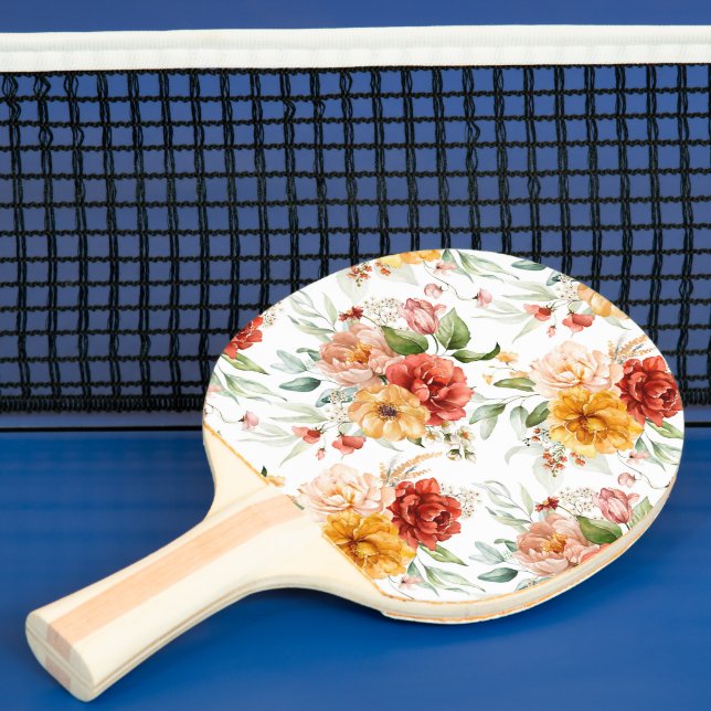Raquete De Ping Pong Padrão de Buquê de Flor de Pêonias Vermelhas (Insitu)