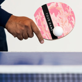 Raquete De Ping Pong Padrão de Camuflagem Rosa, Seu nome, Personalize