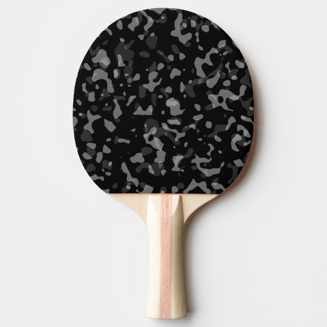 Raquete De Ping Pong Padrão de Camuflagem Trendy Black e Cinza (Frente)