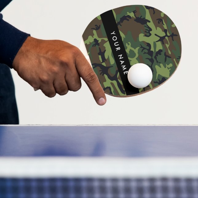 Raquete De Ping Pong Padrão de Camuflagem Verde, Seu nome, Personalizar (Insitu)