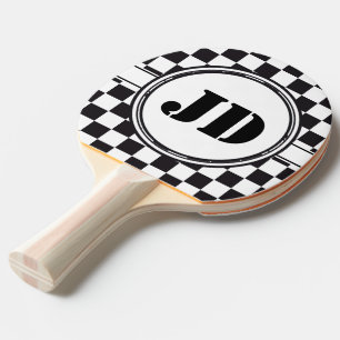 Raquete De Ping Pong Padrão de Carro de Corrida + cor e texto de fundo