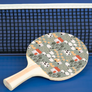 Raquete De Ping Pong Padrão de Cena de Fazenda Fofa