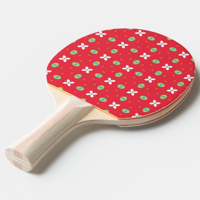 Raquete De Ping Pong Padrão de Charme de Férias de Natal 02 - (Verso inclinado)