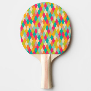 Raquete De Ping Pong Padrão de colheita do Harlequin