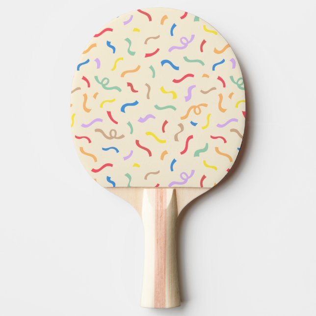 Raquete De Ping Pong Padrão de Confetti Colorido Bonito (Frente)
