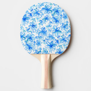 Raquete De Ping Pong Padrão De Cuta De Chintz Floral De Aquarela