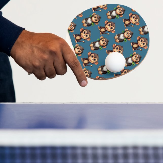Raquete De Ping Pong Padrão de desenho de macaco azul (Insitu)