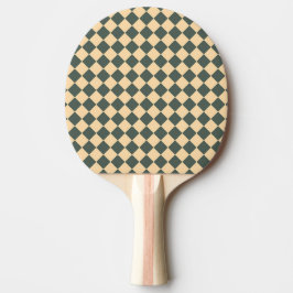 Raquete De Ping Pong Padrão de Diamante Xadrez Verde Amarelo