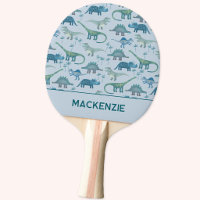Padrão de Dinossauro Azul Nome Personalizado