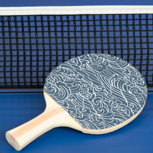 Raquete De Ping Pong Padrão de estilo de onda japonês
