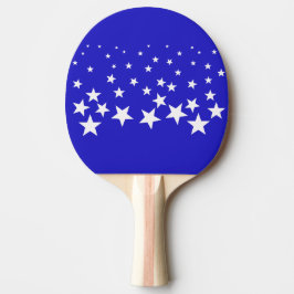 Raquete De Ping Pong Padrão de estrela branca sobre fundo azul