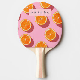 Raquete De Ping Pong Padrão de Fatia Laranja Personalizada do Monograma