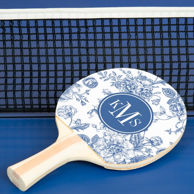 Raquete De Ping Pong Padrão de Flor Azul (Insitu)