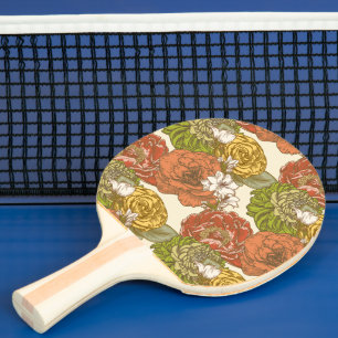 Raquete De Ping Pong Padrão de Flor do Jardim