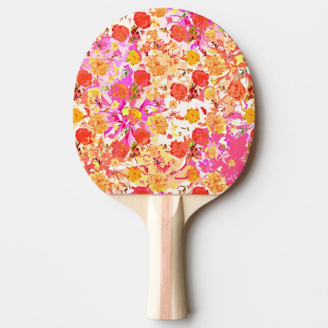 Raquete De Ping Pong Padrão de flores giras bonitas (Frente)