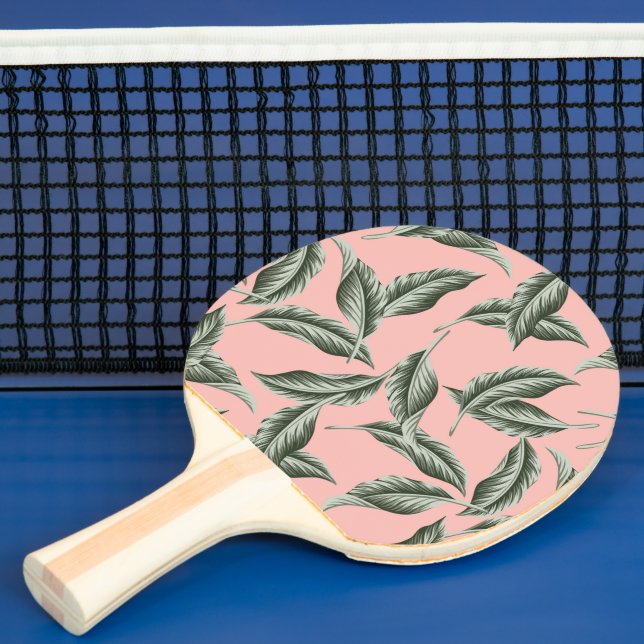 Raquete De Ping Pong Padrão de Folhas de Jardim Tropicais (Insitu)