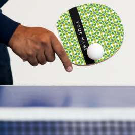 Raquete De Ping Pong Padrão de Folhas, Folhas Verdes, Seu Nome