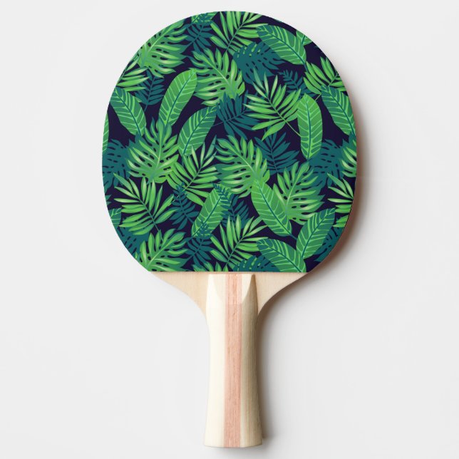 Raquete De Ping Pong Padrão de Folhas Tropicais (Frente)