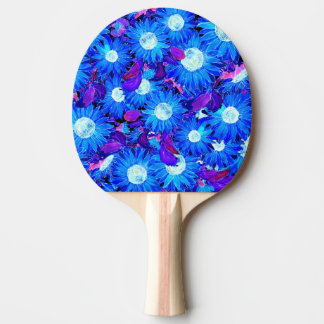 Raquete De Ping Pong Padrão de Girassóis Azul e Roxo