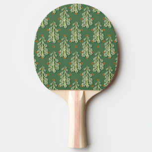 Raquete De Ping Pong Padrão de Ilustração de Árvores de natais vintages