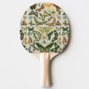 Raquete De Ping Pong Padrão de Impressão de Borboleta Mariposa Vintage