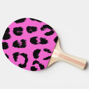 Raquete De Ping Pong Padrão de leopardo rosa e preto