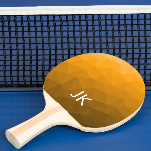 Raquete De Ping Pong Padrão de malha geométrica gradiente laranja Monog (Insitu)