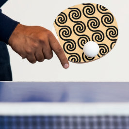 Raquete De Ping Pong Padrão de Ondas da Chave Meandro Grega Marrom