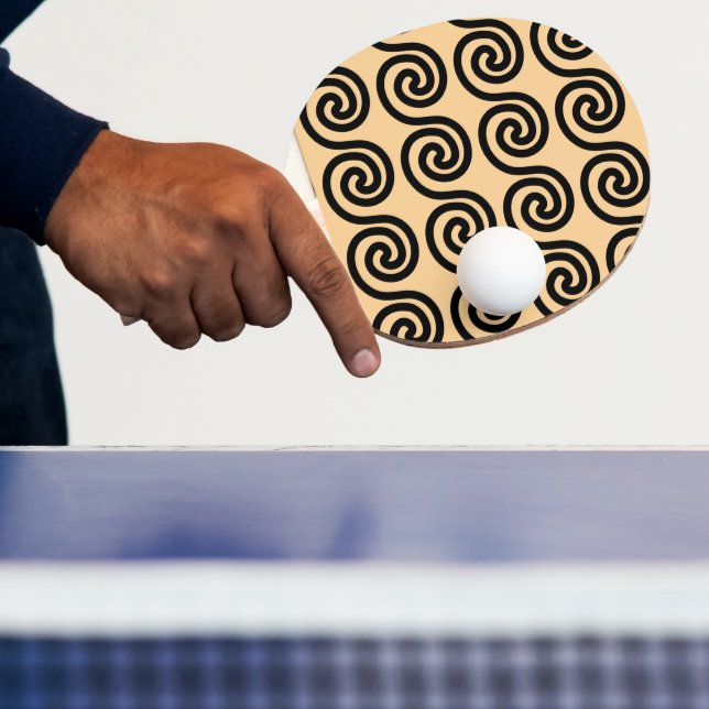 Raquete De Ping Pong Padrão de Ondas da Chave Meandro Grega Marrom (Insitu)