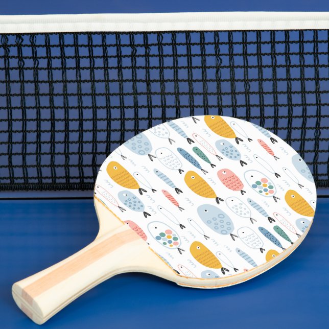Raquete De Ping Pong Padrão de Peixe da Escola de Doodle (Insitu)