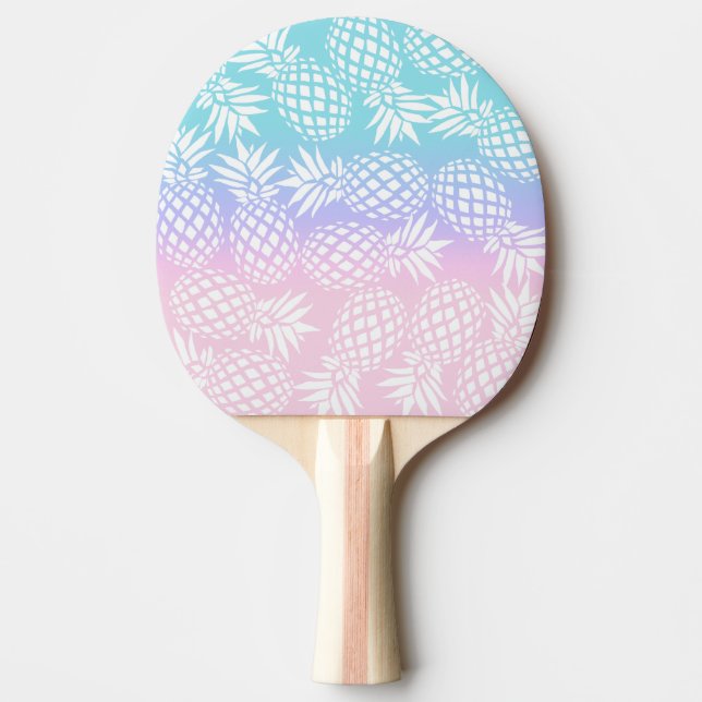Raquete De Ping Pong Padrão de Pineanás de Gradação Girly Elegante Colo (Frente)