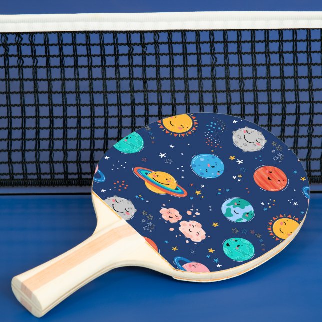 Raquete De Ping Pong Padrão de planeta sorridente e bonito (Insitu)