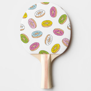 Raquete De Ping Pong Padrão de rosquinha de porta, design sem costura.