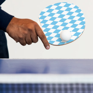 Raquete De Ping Pong Padrão de Sinalizador Rhombus da Baviera Azul e Br