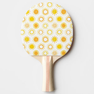 Raquete De Ping Pong Padrão de sóis de porta desenhada à mão