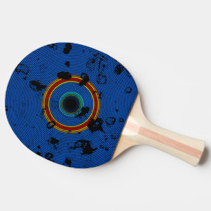 Raquete De Ping Pong Padrão de Textura do Disco Vinílico de Multicores 