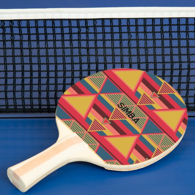 Raquete De Ping Pong Padrão de Triângulo Colorido Pan-Africano Personal (Insitu)