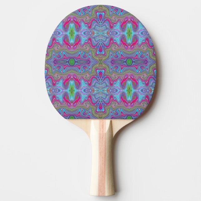 Raquete De Ping Pong Padrão de Triquete Azul de Cor Escura (Frente)