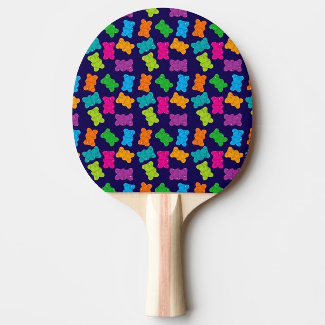 Raquete De Ping Pong Padrão de Ursinhos Gummy (Frente)