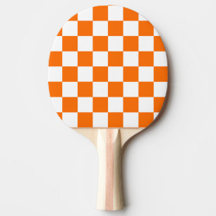 Raquete De Ping Pong Padrão de Verificação Branco Laranja