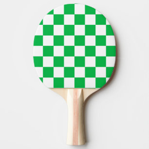 Raquete De Ping Pong Padrão de Verificação Branco Verde