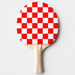 Raquete De Ping Pong Padrão de Verificação de Branco Vermelho