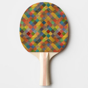 Raquete De Ping Pong Padrão de vindima. Geométrica.