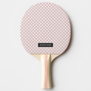 Raquete De Ping Pong Padrão de Xadrez de Sombreamento Rosa Maciço Minim
