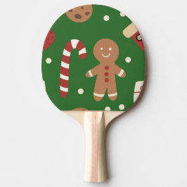 Raquete De Ping Pong Padrão do Homem de Pão de Natal