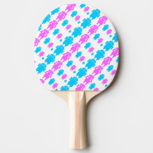 Raquete De Ping Pong Padrão familiar de robôs bonitos